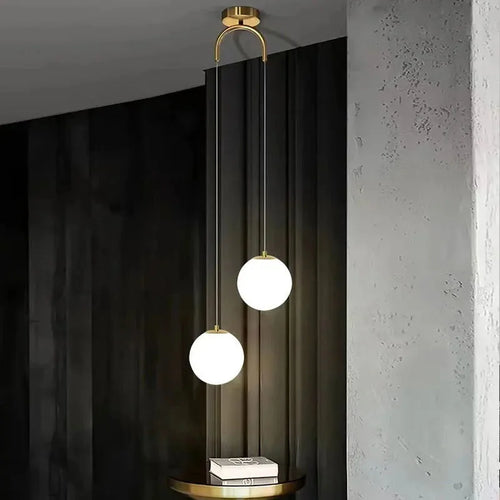 Lustre Pendente de Vidro com LED para Sala e Quarto - Iluminação Moderna