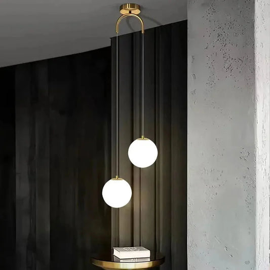 Lustre Pendente de Vidro com LED para Sala e Quarto - Iluminação Moderna
