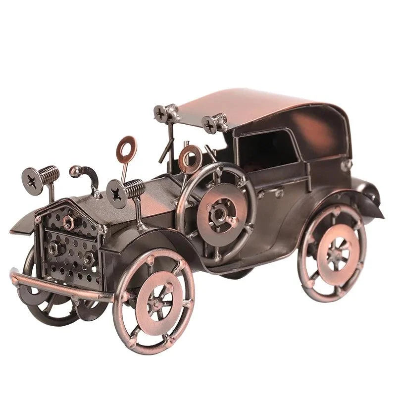 Miniatura de Carro Antigo em Metal para Decoração Retrô