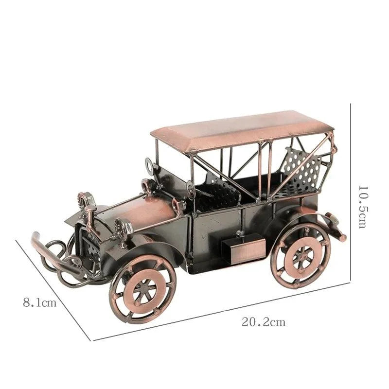 Miniatura de Carro Antigo em Metal para Decoração Retrô