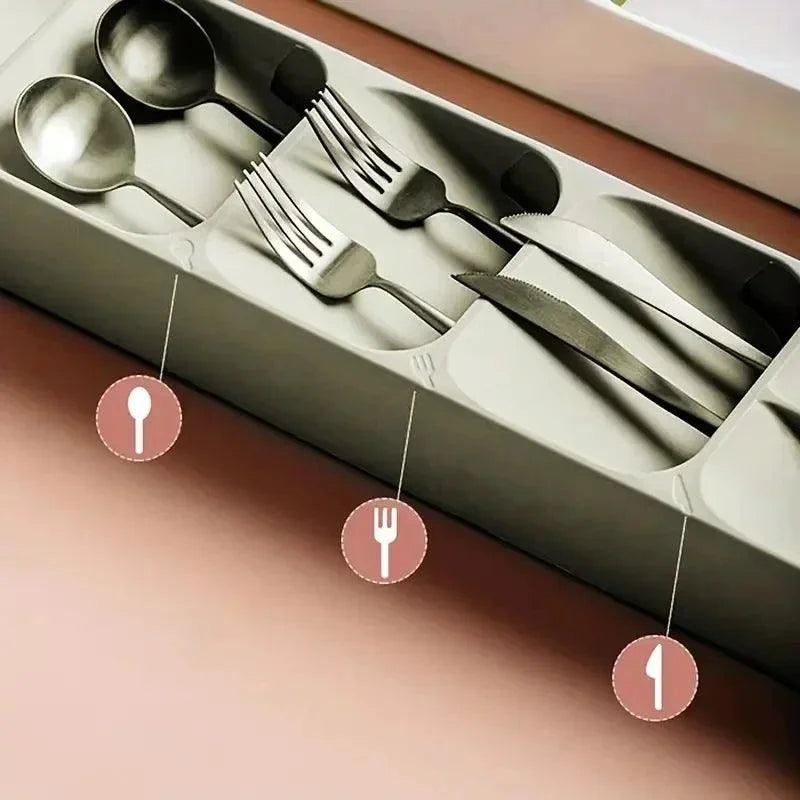 Organizador de Talheres com Compartimentos para Gaveta de Cozinha - Prático e Funcional