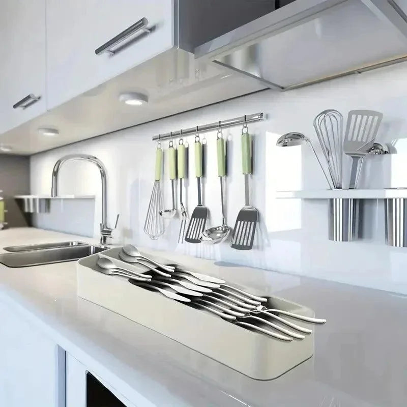 Organizador de Talheres com Compartimentos para Gaveta de Cozinha - Prático e Funcional