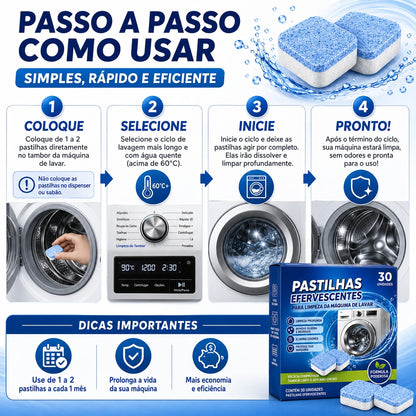 Pastilhas Para Limpar Máquina de Lavar