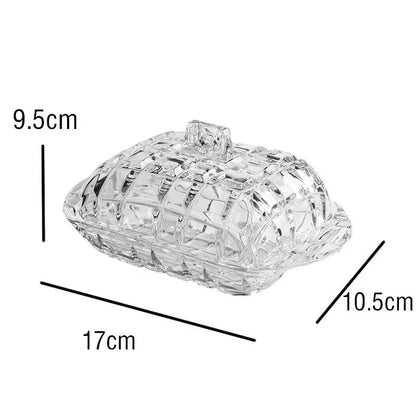Prato de Luxo em Vidro Transparente para Queijo e Manteiga - Ideal para Servir