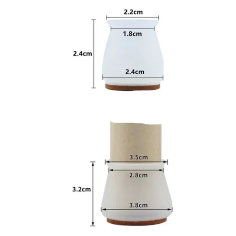 Protetor de Pés de Cadeira e Mesa em Silicone com Feltro Antiderrapante - Antiderrapante e Protetor de Piso