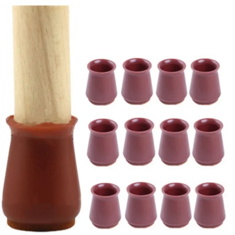 Protetor de Pés de Cadeira e Mesa em Silicone com Feltro Antiderrapante - Antiderrapante e Protetor de Piso