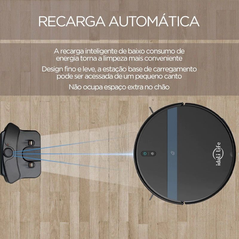 Robô Aspirador 3 em 1 – Aspira, Varre e Passa Pano