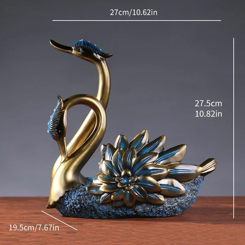 Suporte de Garrafa de Vinho em Resina com Design de Cisne