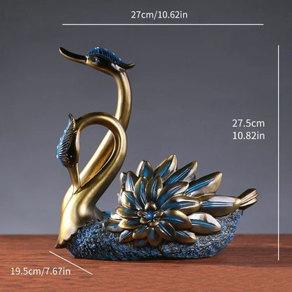 Suporte de Garrafa de Vinho em Resina com Design de Cisne