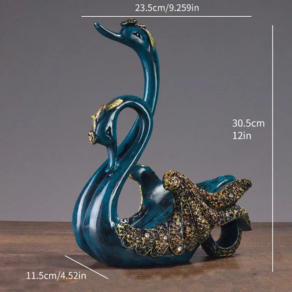 Suporte de Garrafa de Vinho em Resina com Design de Cisne