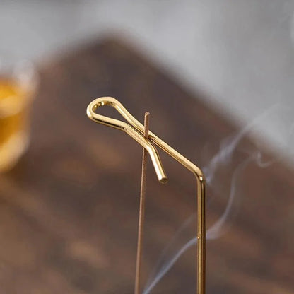 Suporte de Incenso Invertido de Madeira e Metal para Aromaterapia