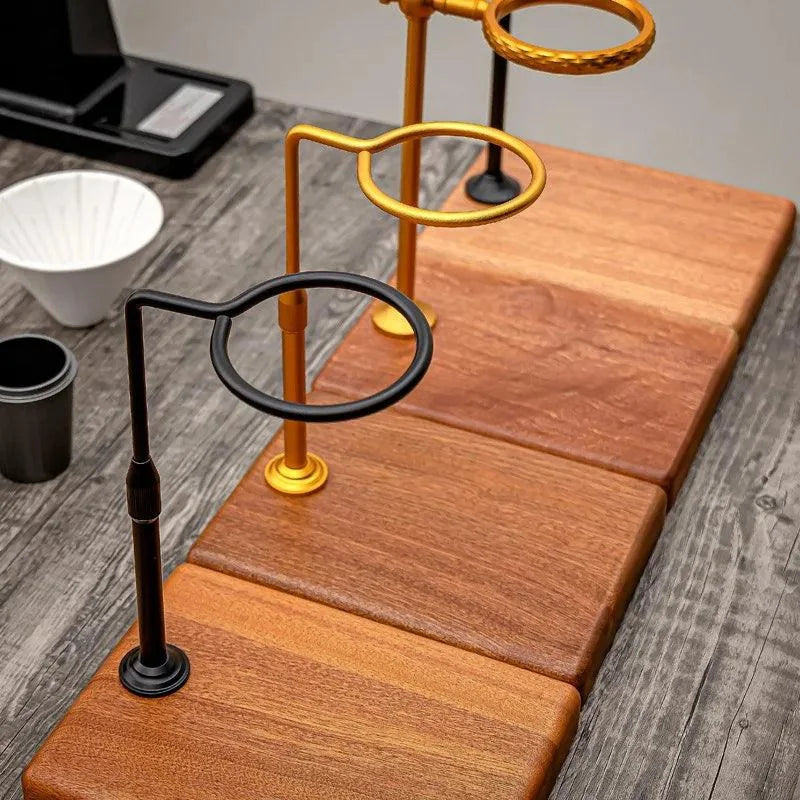Suporte para Porta Filtro de Café Americano com Base de Madeira