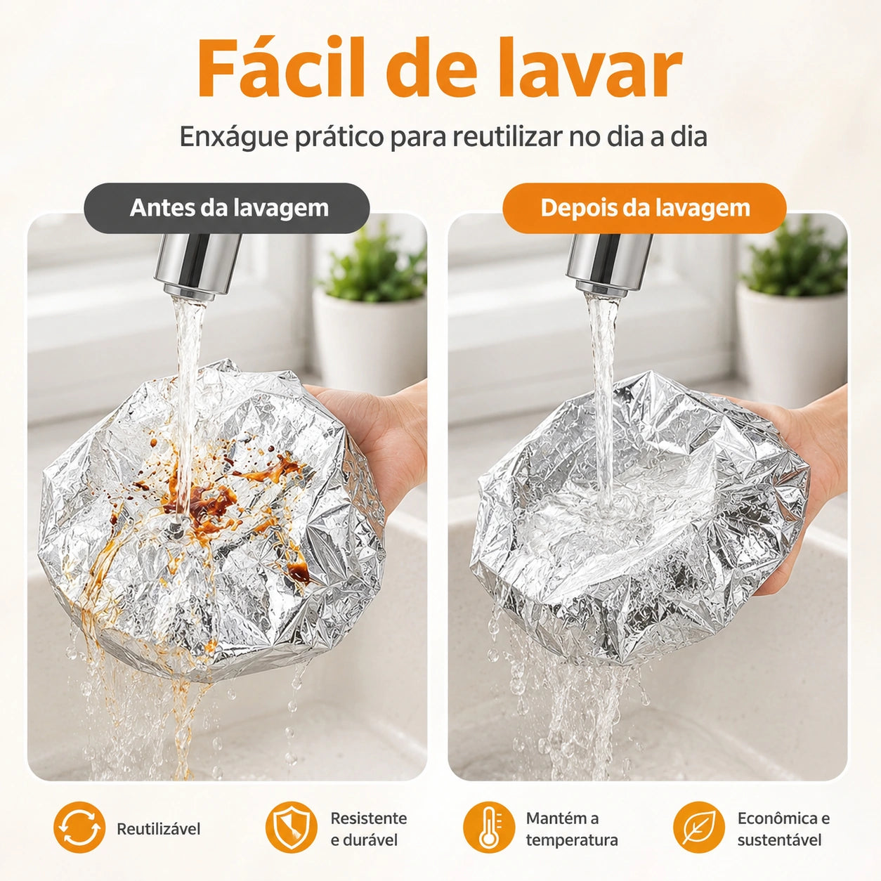 Capa Térmica de Alumínio para Alimentos com Elástico - Conserva Calor e Protege Refeições