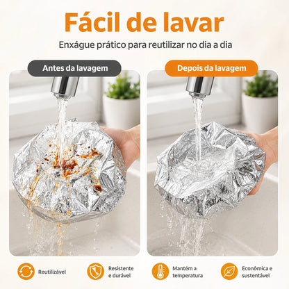 Capa Térmica de Alumínio para Alimentos com Elástico - Conserva Calor e Protege Refeições