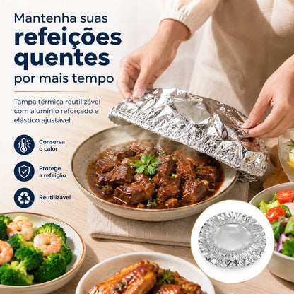 Capa Térmica de Alumínio para Alimentos com Elástico - Conserva Calor e Protege Refeições