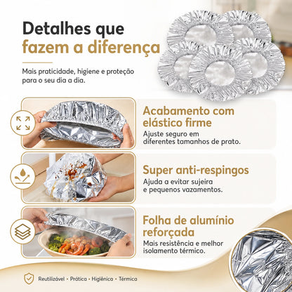 Capa Térmica de Alumínio para Alimentos com Elástico - Conserva Calor e Protege Refeições