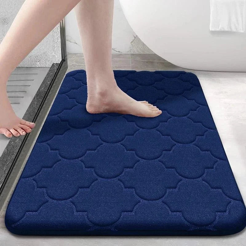 Tapete de Veludo Coral Antiderrapante e Absorvente para Banho