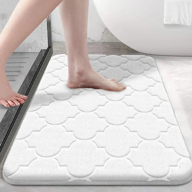 Tapete de Veludo Coral Antiderrapante e Absorvente para Banho