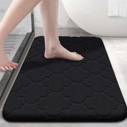 Tapete de Veludo Coral Antiderrapante e Absorvente para Banho