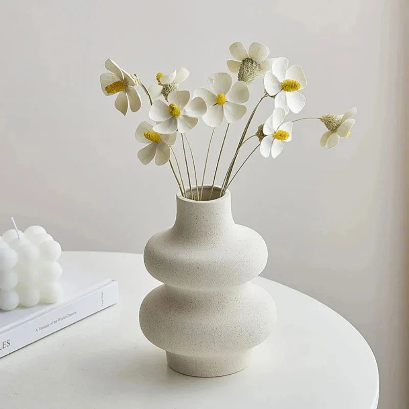 Vaso Cerâmico Decorativo Estilo Nórdico para Sala e Quarto