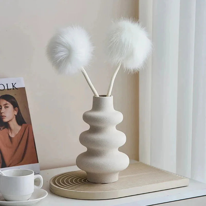 Vaso Cerâmico Decorativo Estilo Nórdico para Sala e Quarto