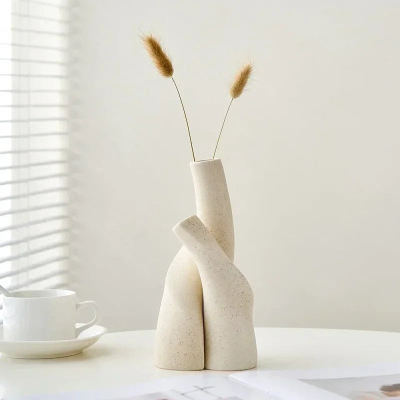 Vaso de Cerâmica Fosca Artesanal para Decoração de Interiores